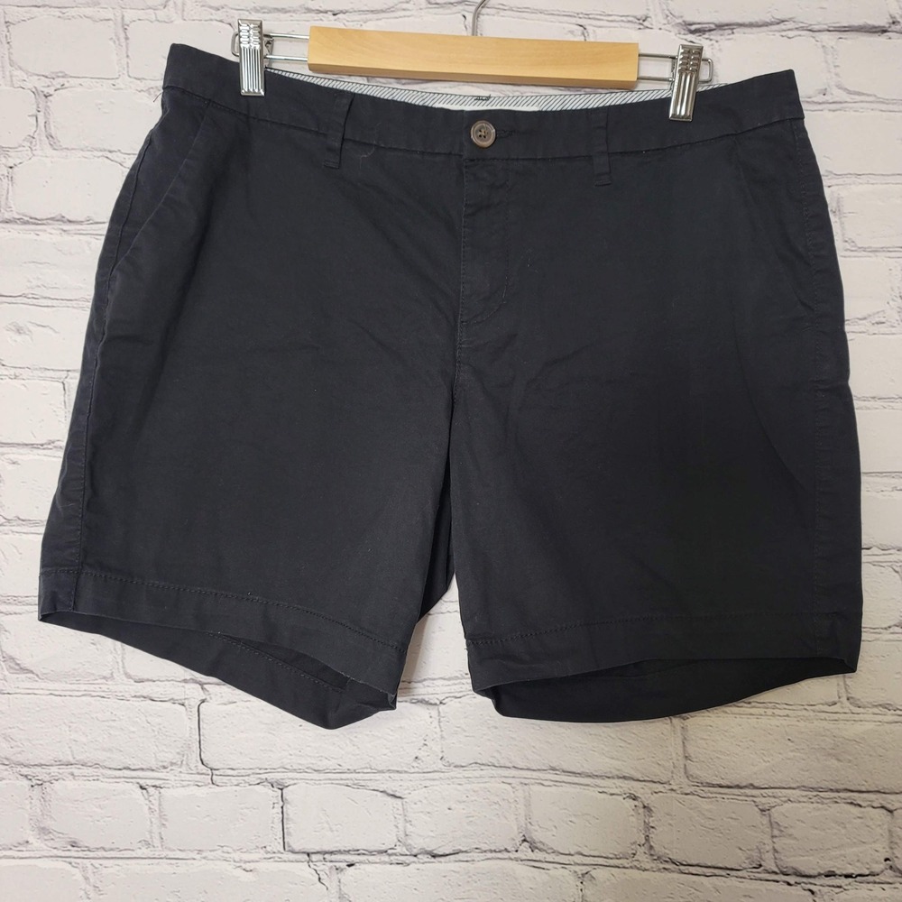Old Navy Everyday Short Womens 12 Black Chino Twill Mid Rise Preppy Resortwear